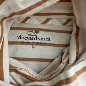Vineyard Vines Gold and White Striped Turtleneck